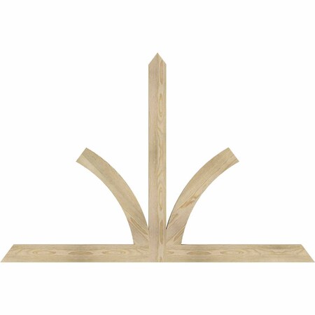 Ekena Millwork Richland Rough Sawn Timber Gable Bracket, Douglas Fir, 72"W x 48"H x 2"D x 4"F, 16/12 Pitch GBW072X48X0204RIC00RDF